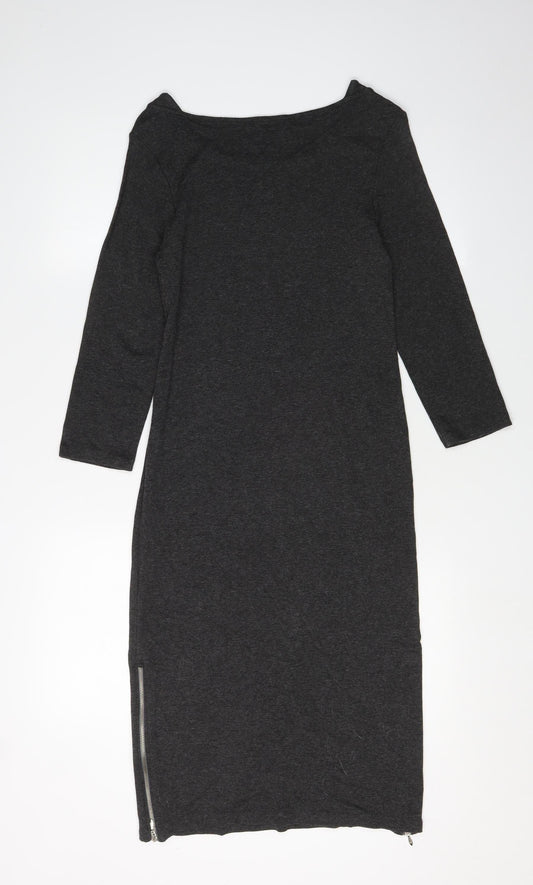 Pure Collection Women's Grey Midi Sheath Dress Size 10