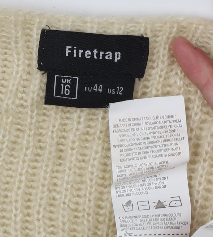 Womens UK Size 16 Firetrap Ivory Jumper Jumper