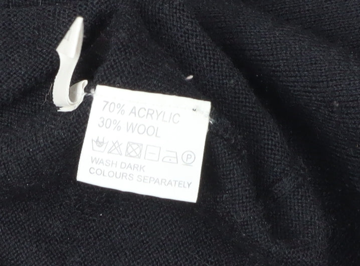 Kangol Men's Black V-Neck Pullover Jumper 2XL