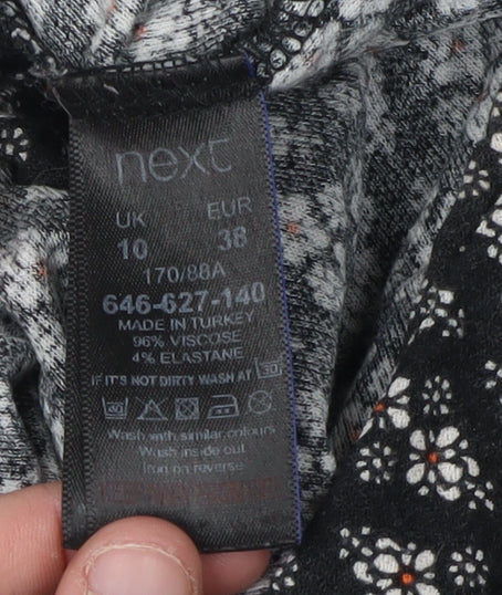 Next Women's Black Geometric Jersey Jumpsuit Size 10