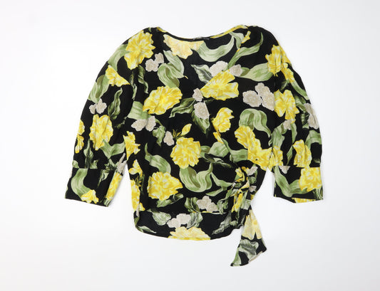 Womens UK Size S Zara Multicoloured Wrap Blouse