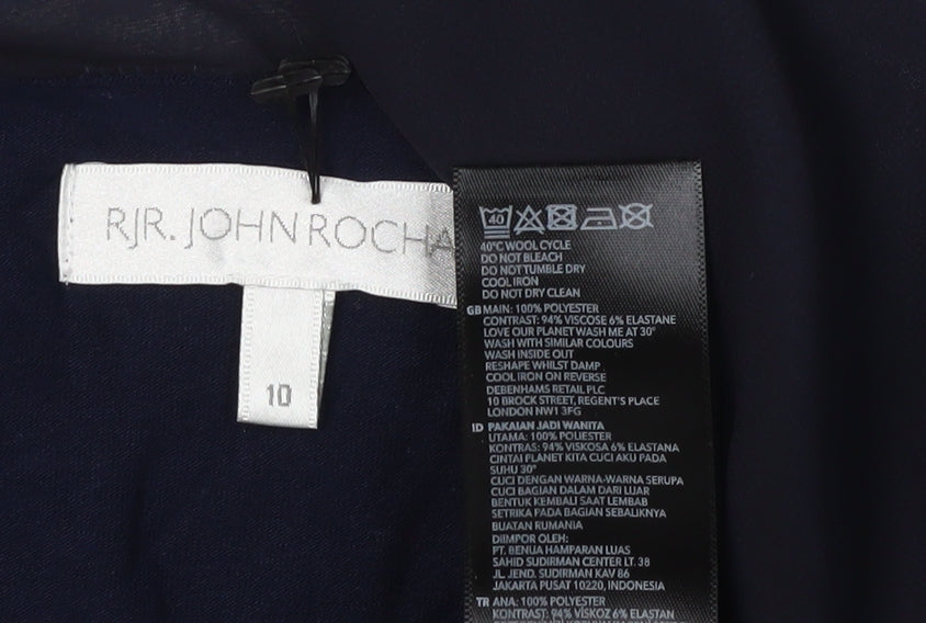 Womens UK Size 10 John Rocha Blue Tunic Blouse