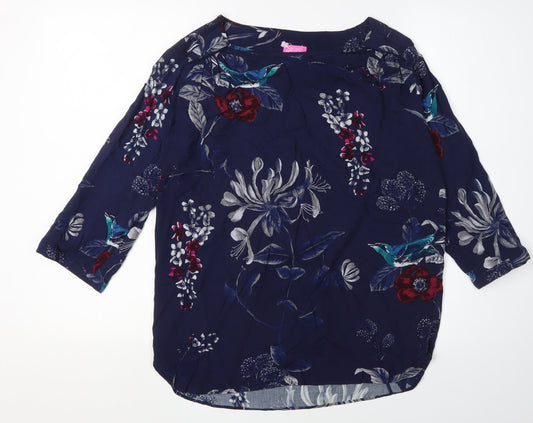 Womens UK Size 4 Joules Blue Tunic Blouse
