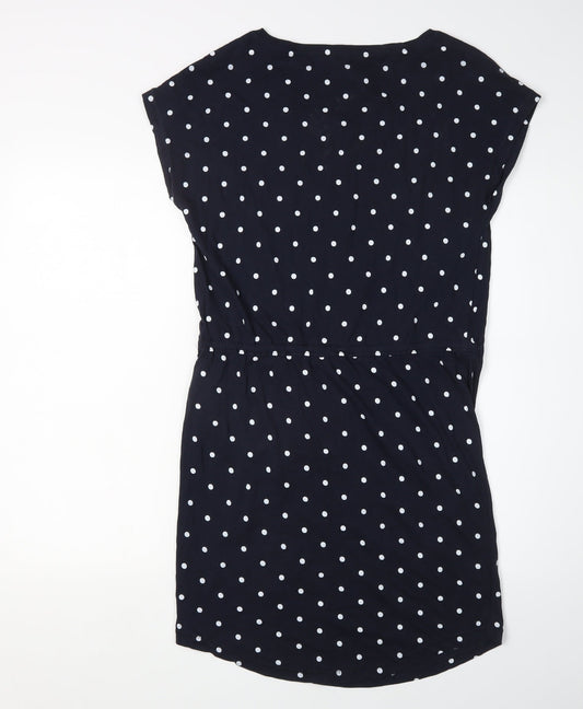 ONLY Women's Black Polka Dot Shift Dress - Size S