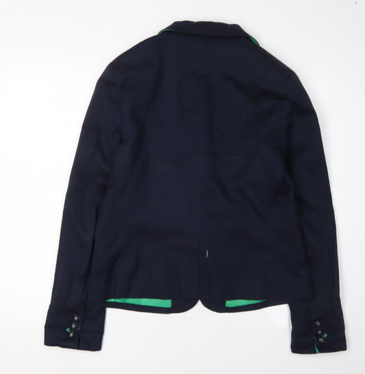 Gap Women's Blue Blazer UK 12 Regular Two-Button