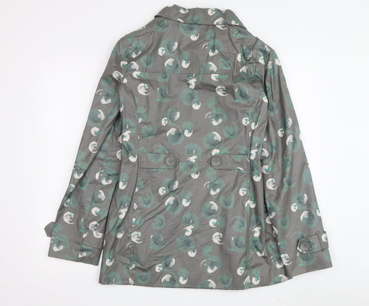 Mantaray Women's Green Floral Rain Coat Jacket Size 8