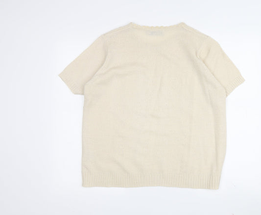 Honor Millburn Women's Ivory Cable-Knit Pullover M