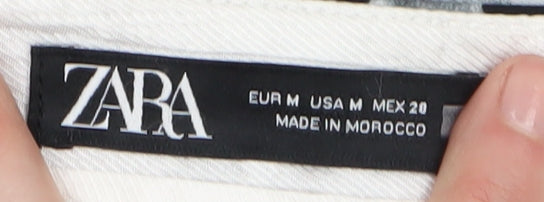 Zara Women's Black Animal Print Chino Shorts M