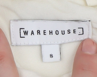Womens UK Size 8 Warehouse White Button-Up