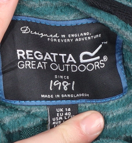 Regatta Women's Green Pullover 1/4 Zip Hoodie UK 14