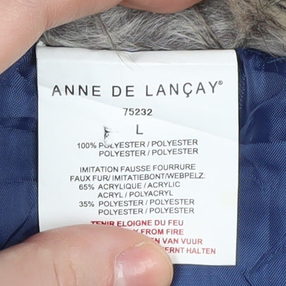 Womens UK Size L Anne De Lançay Blue Parka Coat