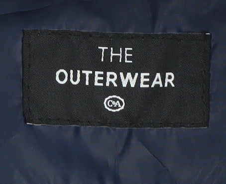 Brand and care label for C&A Women's Blue Puffer Jacket XS, Casual, Zip Closure