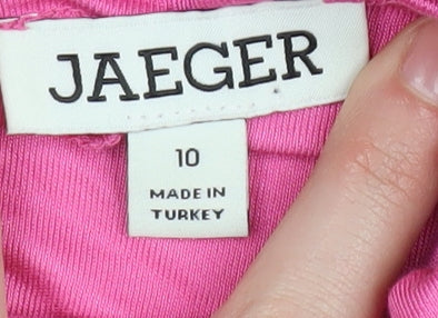 Jaeger Women's Pink Mock Neck Top, Size 10, Viscose