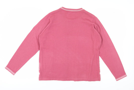 Honor Millburn Women's Pink Striped Cardigan M