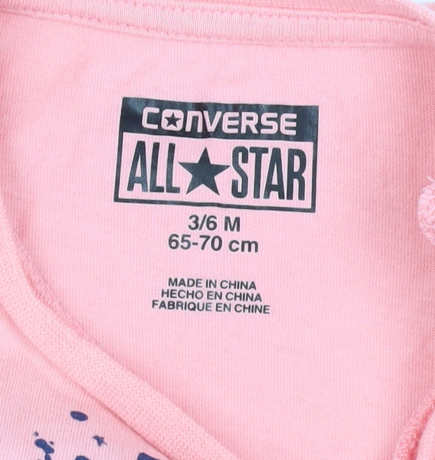 Converse Pink T-Shirt for Unisex Babies in Graphic Design