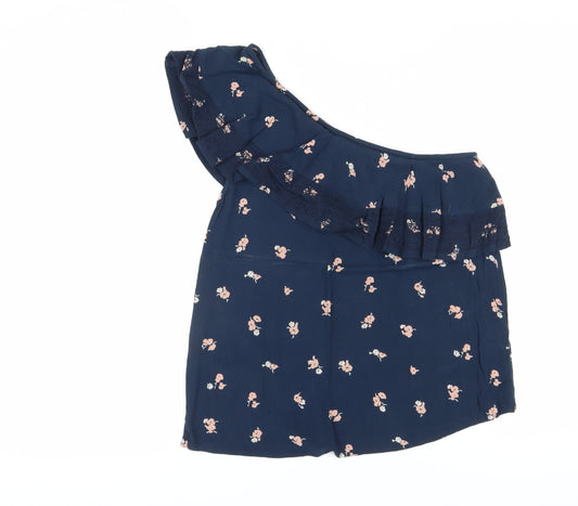 Womens UK Size S Abercrombie & Fitch Blue Cropped Blouse
