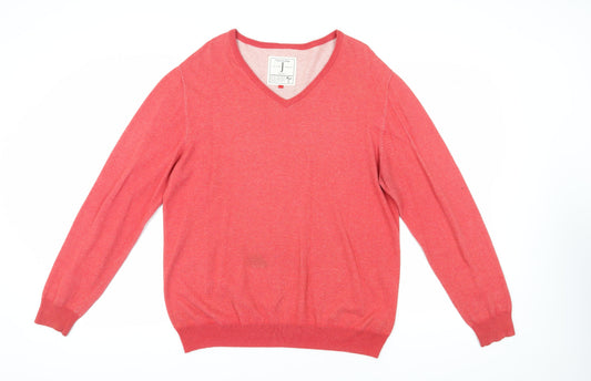 Jasper Conran Men's Red Pullover Jumper L Cotton Casual