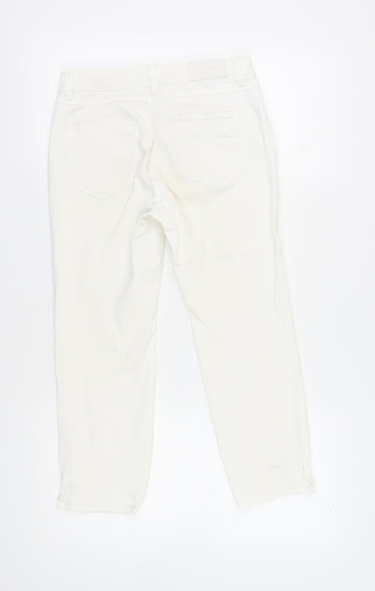 Debenhams Women's White Straight Leg Jeans, Size 10, Regular Fit