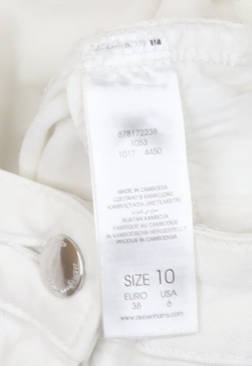 Debenhams Women's White Straight Leg Jeans, Size 10, Regular Fit