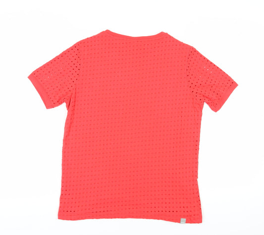 Womens UK Size S Bench Red Basic T-Shirt