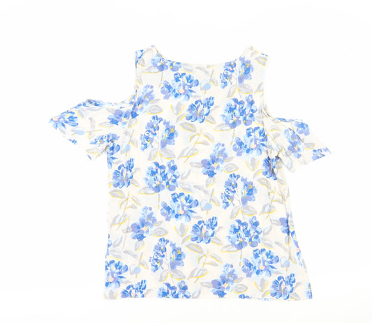 Womens UK Size 12 Cath Kidston Multicoloured Cold Shoulder Blouse