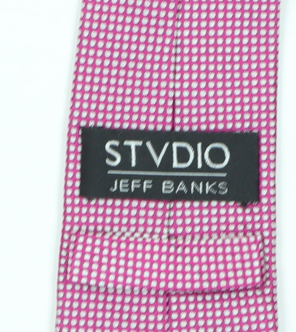 Jeff Banks Pink Polka Dot Silk Men's Tie
