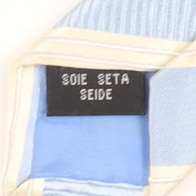 Mens Dehavilland Blue Striped 100% Silk Tie