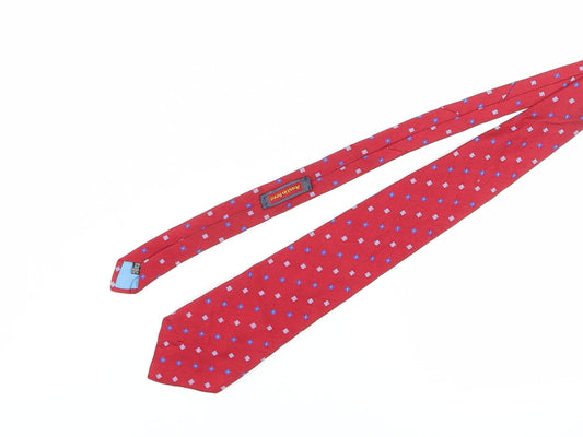 Mens Austin Reed Red Floral 100% Silk Designer Tie