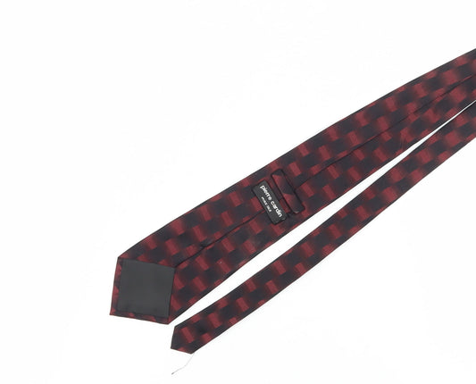 Pierre Cardin Men's Red Check Silk Tie