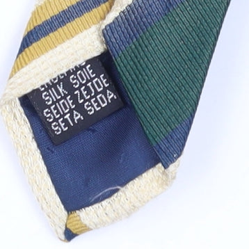 Austin Reed Men's Striped Silk Tie in Green & Beige