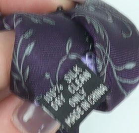 Jeff Banks Purple Silk Floral Men's Tie - Excellent Condition