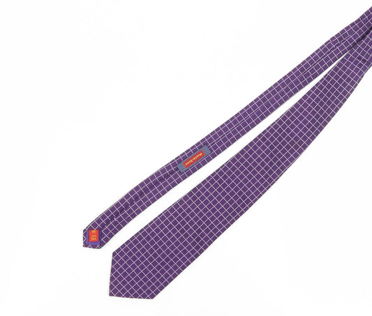 Mens Austin Reed Purple Geometric 100% Silk Classic Tie