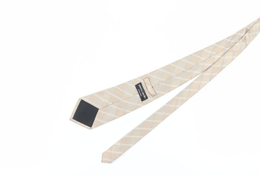 Pierre Cardin Men's Beige Checked Silk Tie