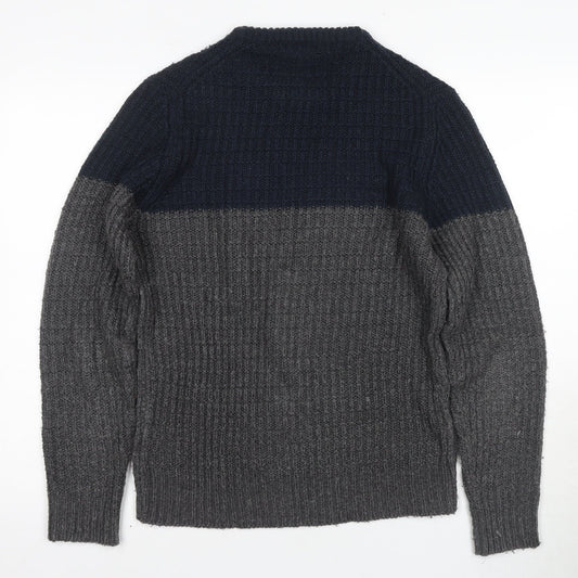 SoulCal & Co Men's Medium Grey Waffle-Knit Jumper