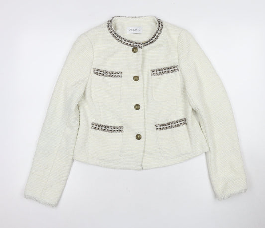 Womens UK Size 8 Marks and Spencer Ivory Basic Jacket