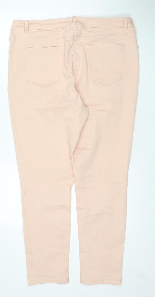 M&Co Women's Peach Regular Fit Jeans Size 12