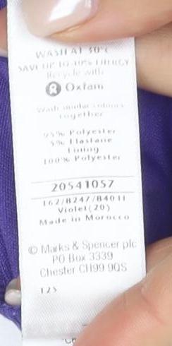 Womens UK Size 2 Per Una Purple Basic T-Shirt