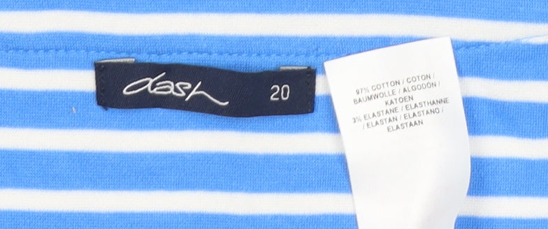 Womens UK Size 20 DASH Blue Basic T-Shirt