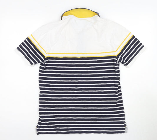 Marks and Spencer Men's White Striped Polo S