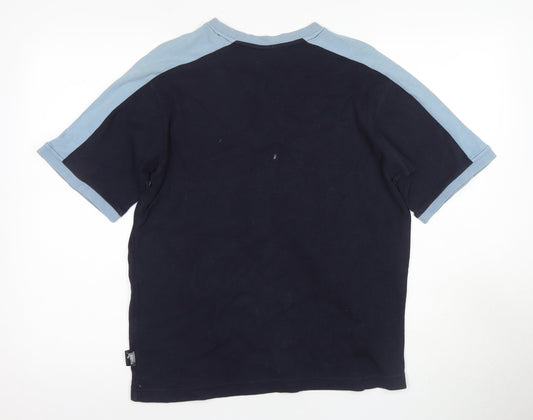 Puma Men's Blue Cotton Logo T-Shirt Size S