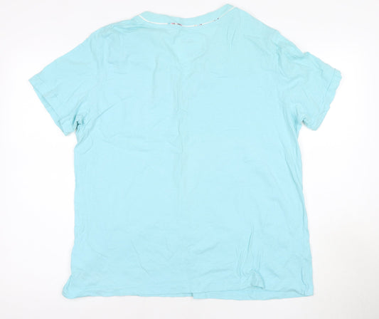 Damart Women's Blue T-Shirt XL V-Neck Casual