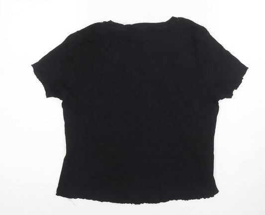 Coast Women's Black T-Shirt L Cotton Casual