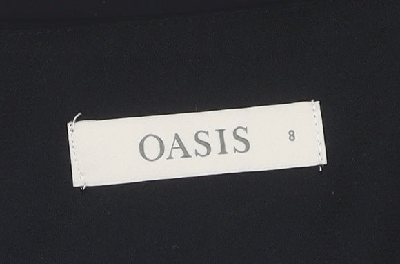 Womens UK Size 8 Oasis Black Basic Tank