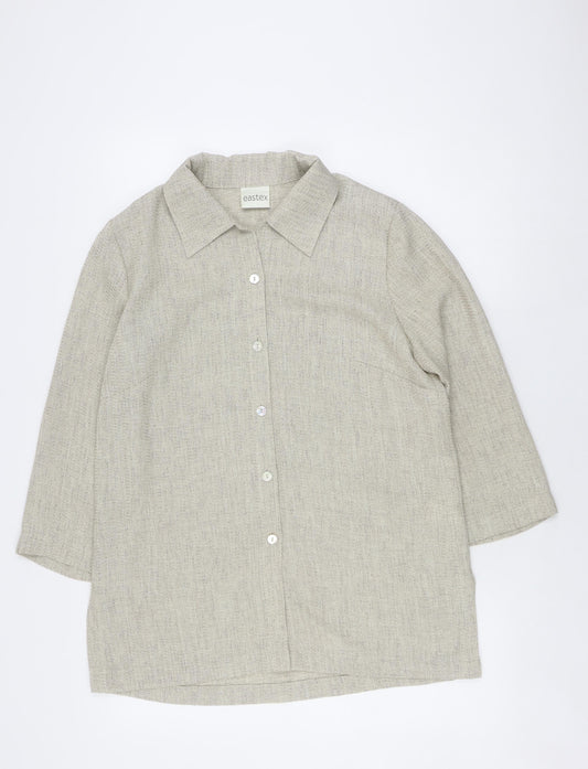 Womens UK Size 14 Eastex Beige Button-Up