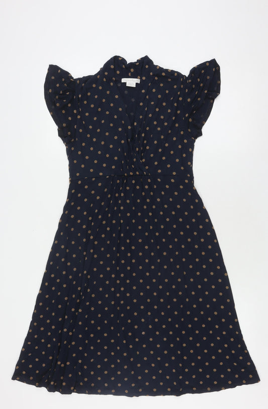 Additional front view of mamas & papas Women's Blue Polka Dot Fit & Flare Dress