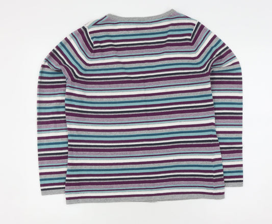 Alexon Women's Multicoloured Striped Cardigan - L