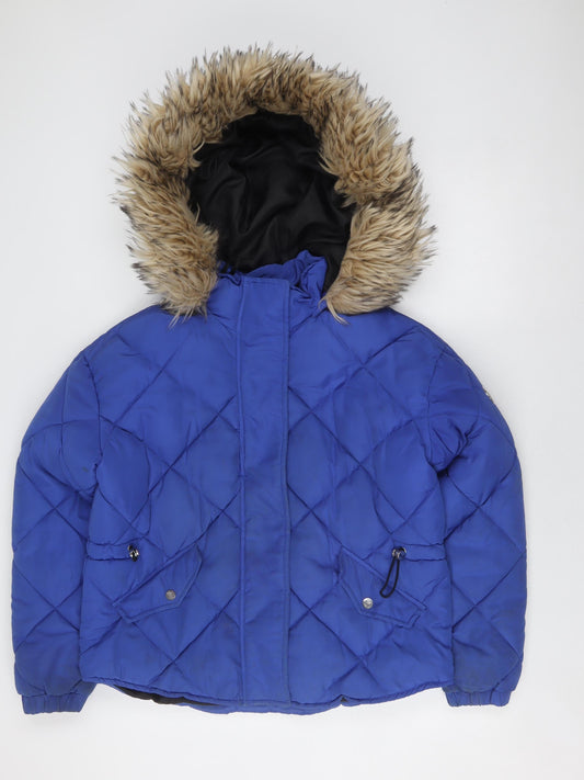 Womens UK Size 8 River Island Blue Puffer Jacket