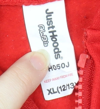 Just Hoods Boys Red XL Full Zip Hoodie with Gamer Graphic