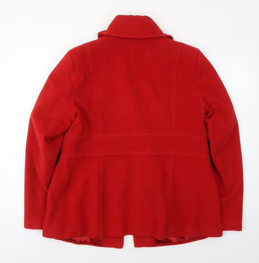 Womens UK Size 16 Laura Ashley Red Overcoat