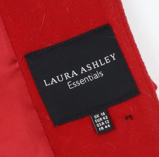 Womens UK Size 16 Laura Ashley Red Overcoat